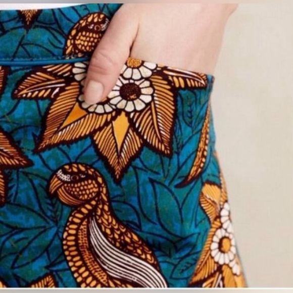 Elevenses Anthropologie Bird of Paradise Floral Tropical Batik Shorts - Picture 3 of 12